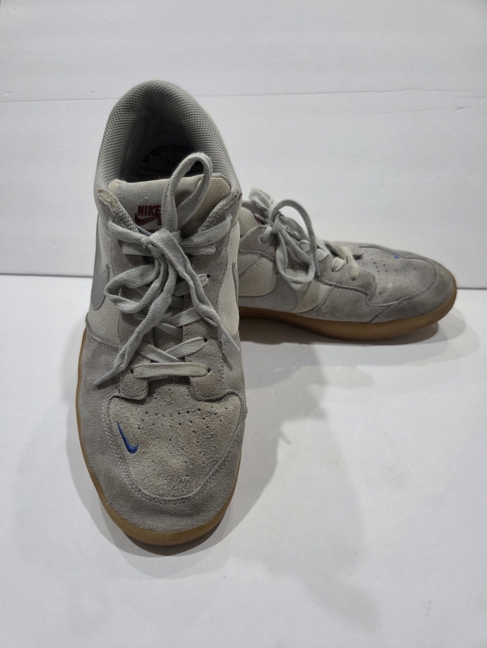 Nike SB Force 58 Men's Light Gray Suede Athletic Sneakers with Gum Sole Sz.12